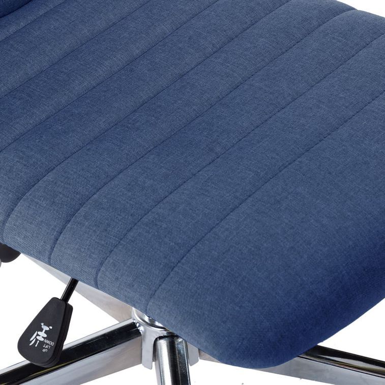 Chaise pivotante de bureau Bleu Tissu 5 - Photo n°6