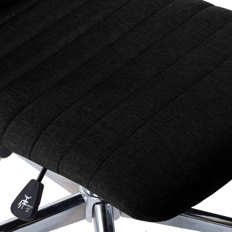 Chaise pivotante de bureau Noir Tissu 7 - Photo n°6