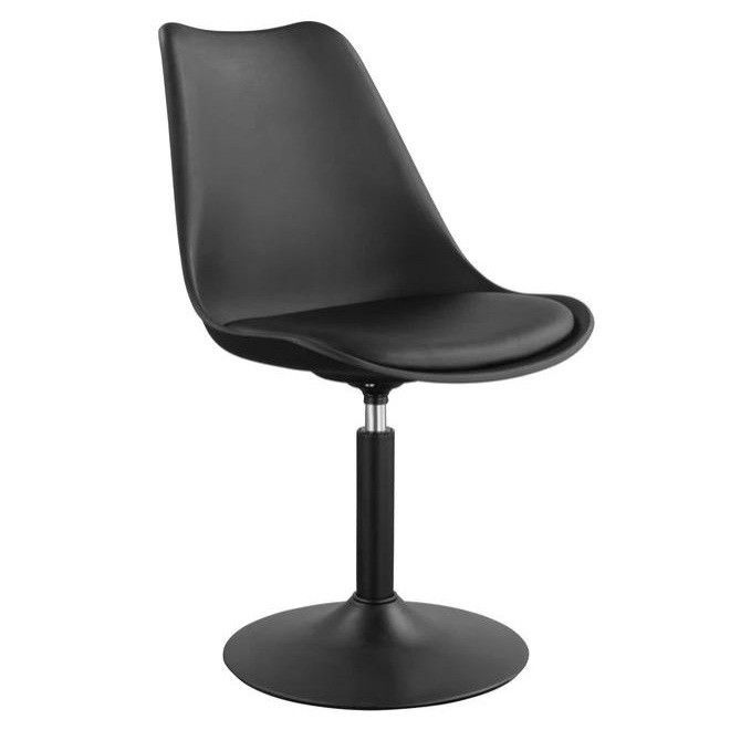 Chaise pivotante noir et pieds métal Ivy - Lot de 2 - Photo n°1