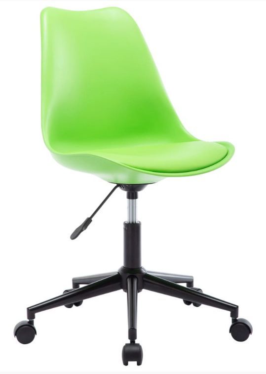 Chaise pivotante polypropylène et coussin simili cuir vert Stylish - Lot de 2 - Photo n°1