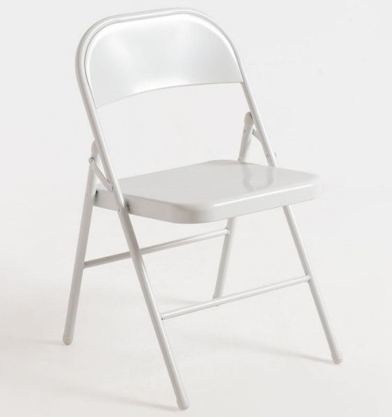 Chaise pliante métal blanc brillant Taly - Lot de 2 - Photo n°1