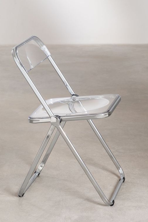 Chaise pliante métal chromé et polycarbonate transparent Pixel - Photo n°5