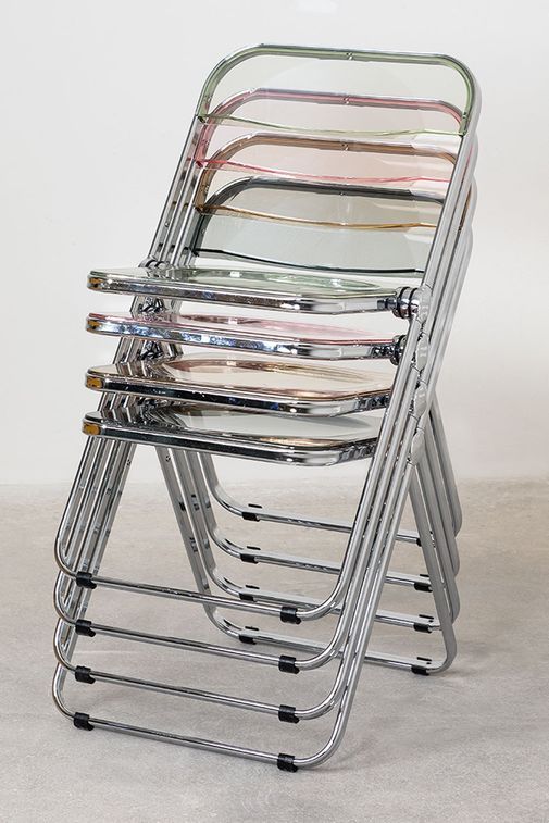 Chaise pliante métal chromé et polycarbonate transparent Pixel - Photo n°7