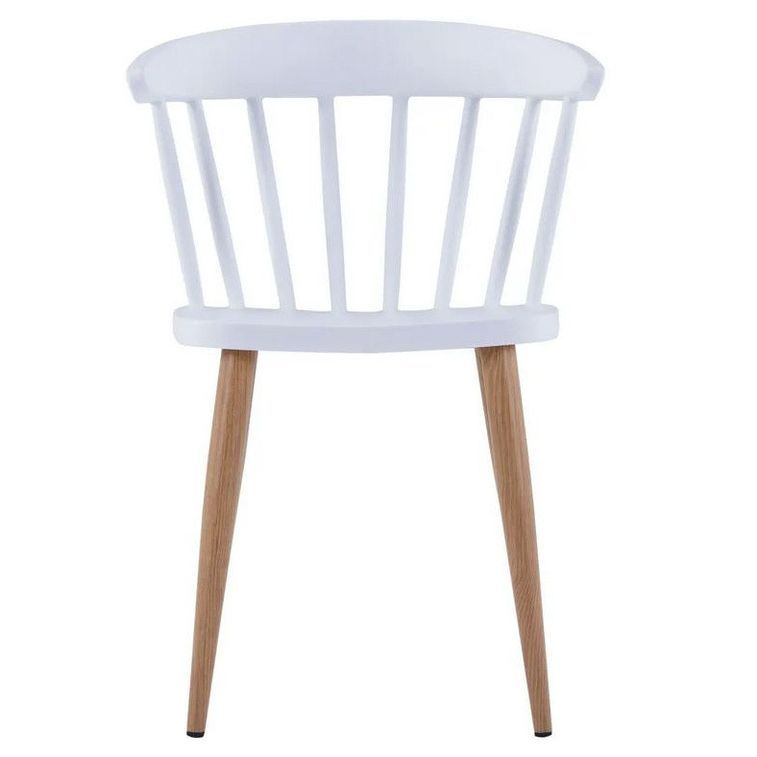 Chaise polypropylène blanc et pieds bois clair Noza - Lot de 4 - Photo n°3