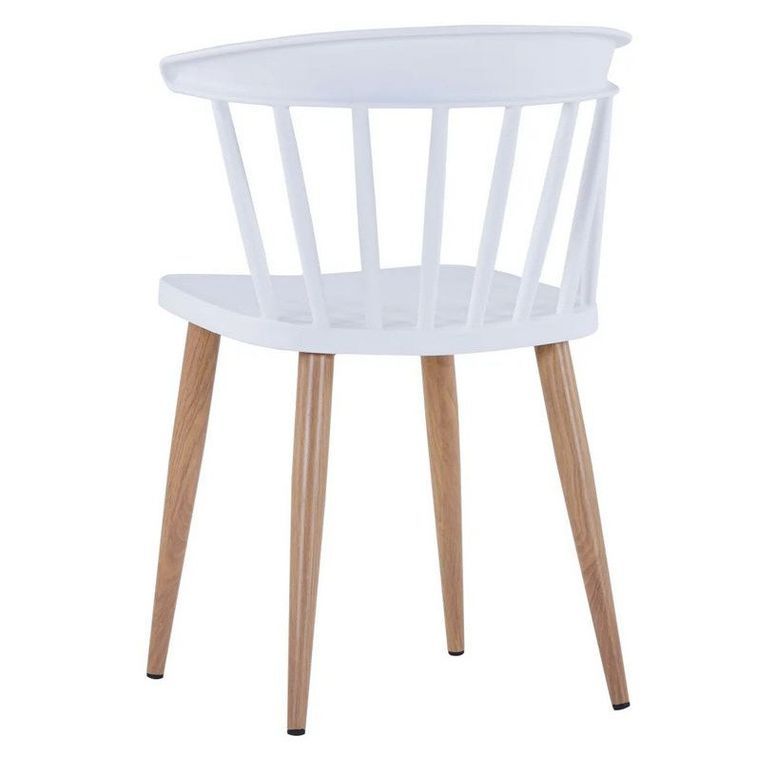 Chaise polypropylène blanc et pieds bois clair Noza - Lot de 4 - Photo n°5