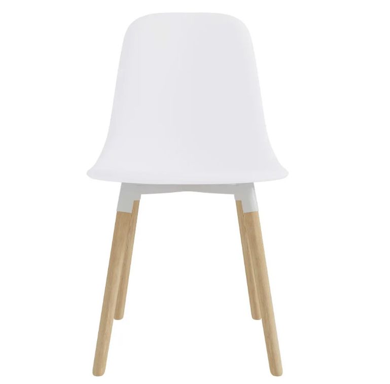 Chaise polypropylène blanc et pieds bois clair Mee - Lot de 2 - Photo n°3
