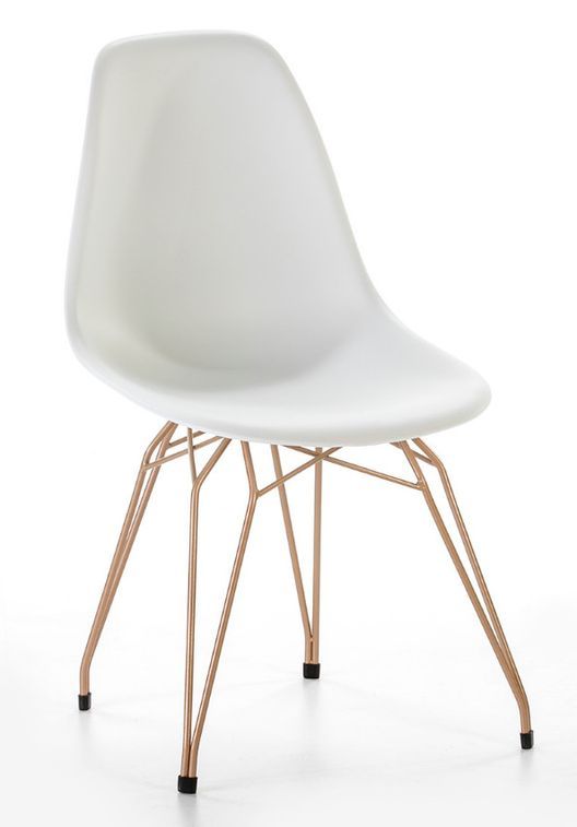 Chaise polypropylène blanc et pieds métal doré Rooj - Photo n°1