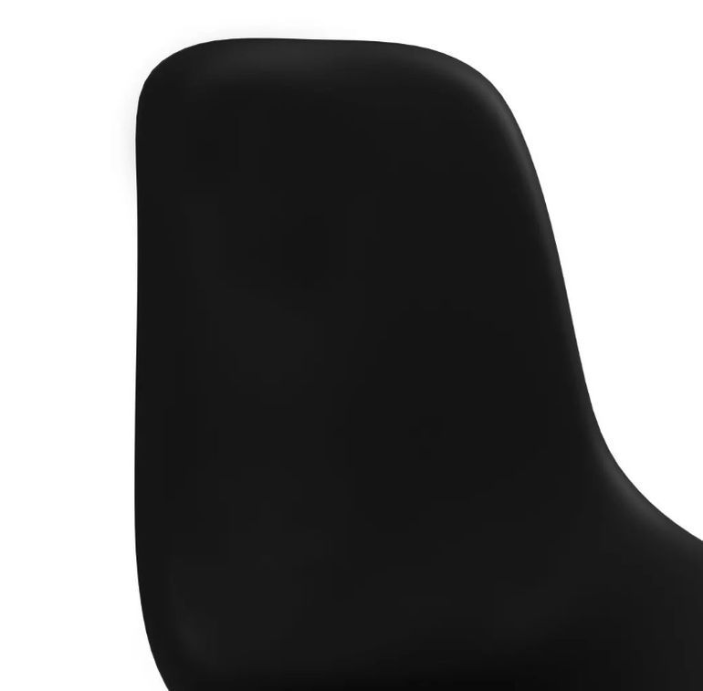 Chaise polypropylène noir et pieds bois clair Mee - Lot de 2 - Photo n°6