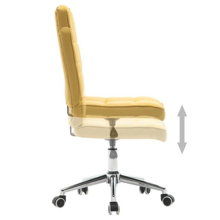 Chaise réglable tissu jaune et métal chromé Ufat - Lot de 2 - Photo n°4