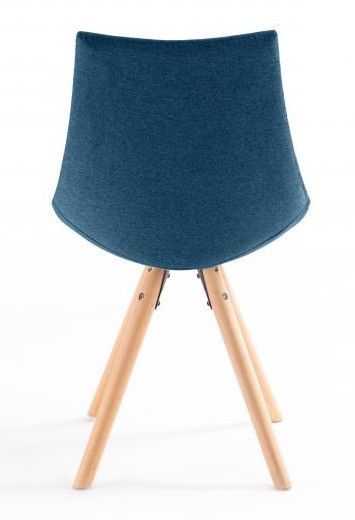 Chaise scandinave bleue en tissu avec pieds en hêtre naturel Laura- Lot de 2 - Photo n°5