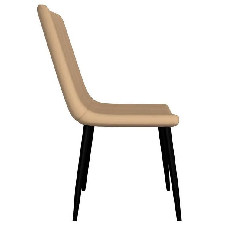 Chaise simili cuir beige et pieds métal noir Tojo - Lot de 2 - Photo n°3
