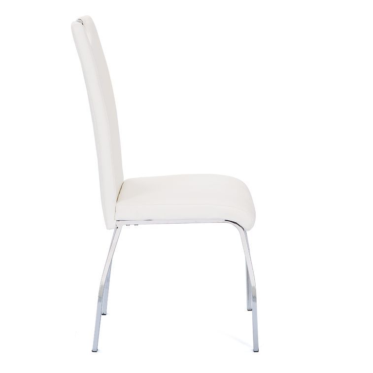 Chaise simili cuir blanc et pieds métal chromé Lust - Lot de 2 - Photo n°4