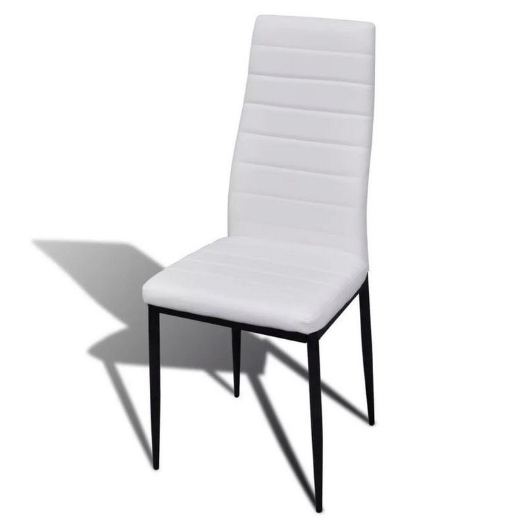 Chaise simili cuir blanc et pieds métal noir Rissa - Lot de 2 - Photo n°1
