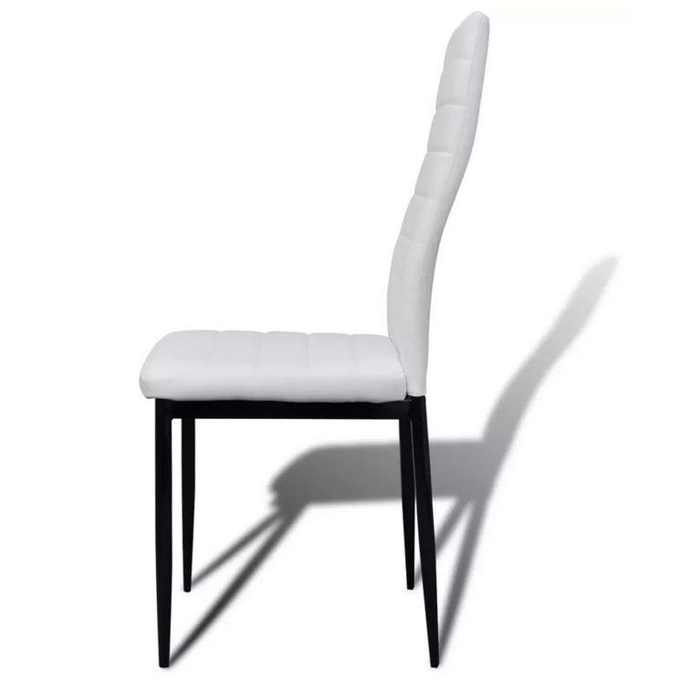 Chaise simili cuir blanc et pieds métal noir Rissa - Lot de 2 - Photo n°2