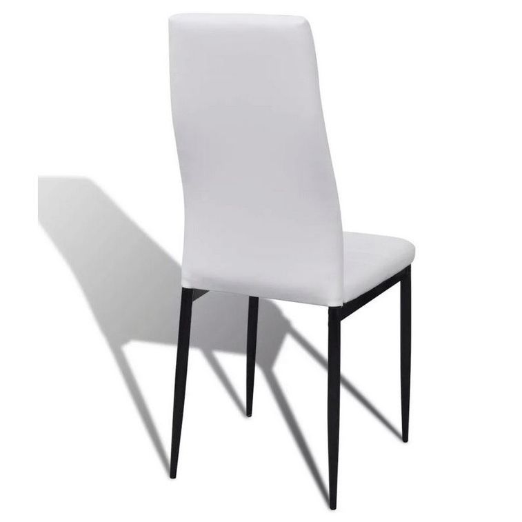 Chaise simili cuir blanc et pieds métal noir Rissa - Lot de 2 - Photo n°3