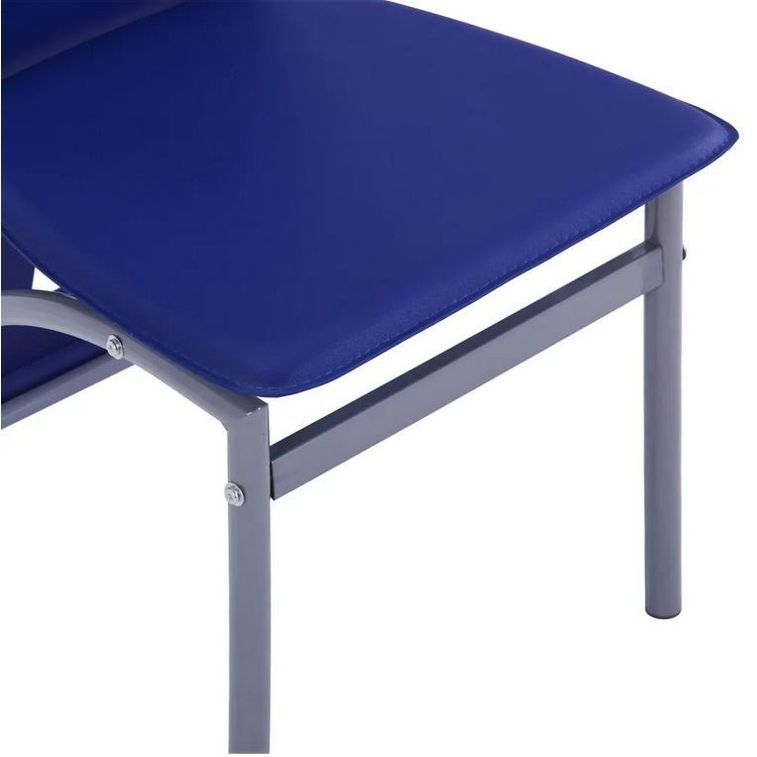 Chaise simili cuir bleu et pieds métal Ceaney - Lot de 4 - Photo n°5