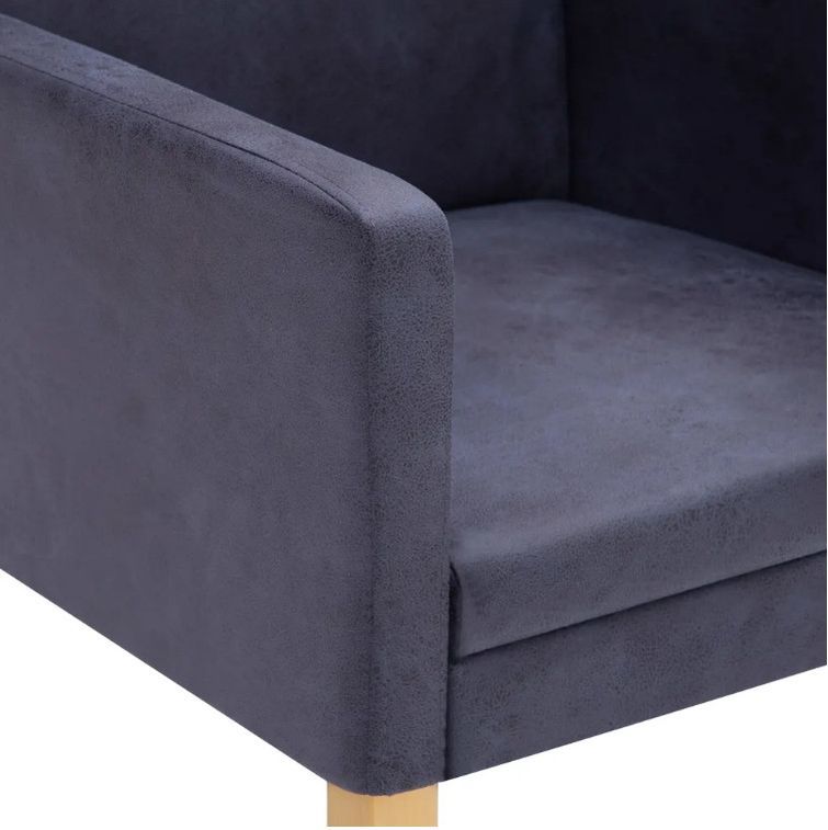 Chaise simili cuir gris et bois clair Creamy - Lot de 4 - Photo n°6