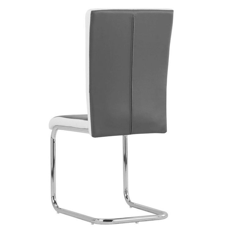 Chaise simili cuir gris et pieds métal Nitra - Lot de 4 - Photo n°4