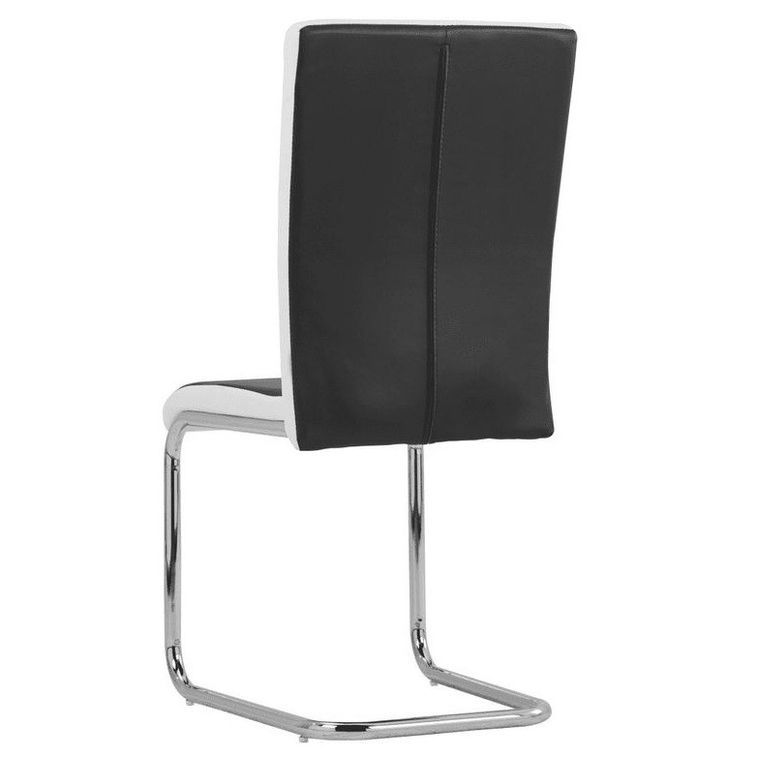 Chaise simili cuir noir et pieds métal Nitra - Lot de 2 - Photo n°5