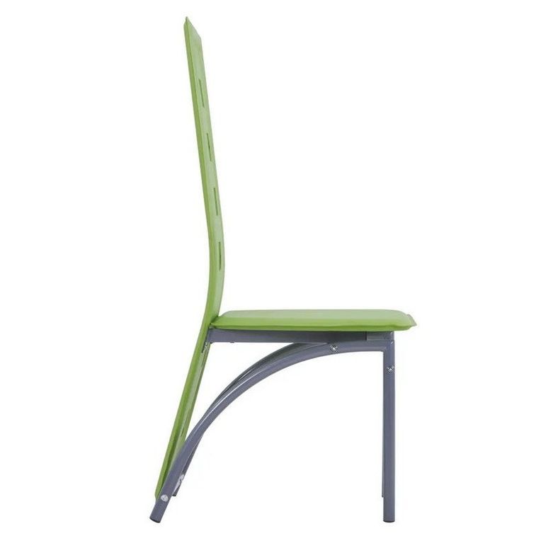 Chaise simili cuir vert et pieds métal Ceaney - Lot de 4 - Photo n°3