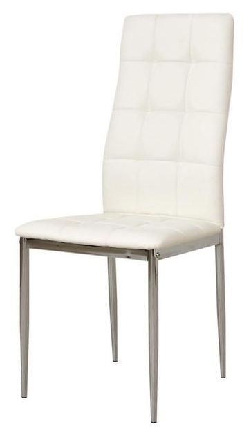 Chaise similicuir blanc et pieds métal Deby - Lot de 4 - Photo n°1