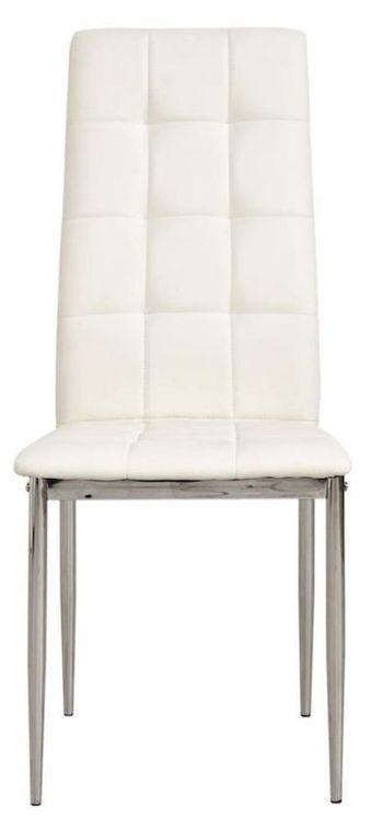 Chaise similicuir blanc et pieds métal Deby - Lot de 4 - Photo n°2