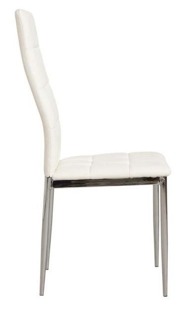 Chaise similicuir blanc et pieds métal Deby - Lot de 4 - Photo n°3