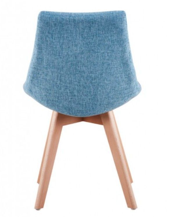 Chaise tissu bleu et bois naturel Mostol - Lot de 2 - Photo n°4