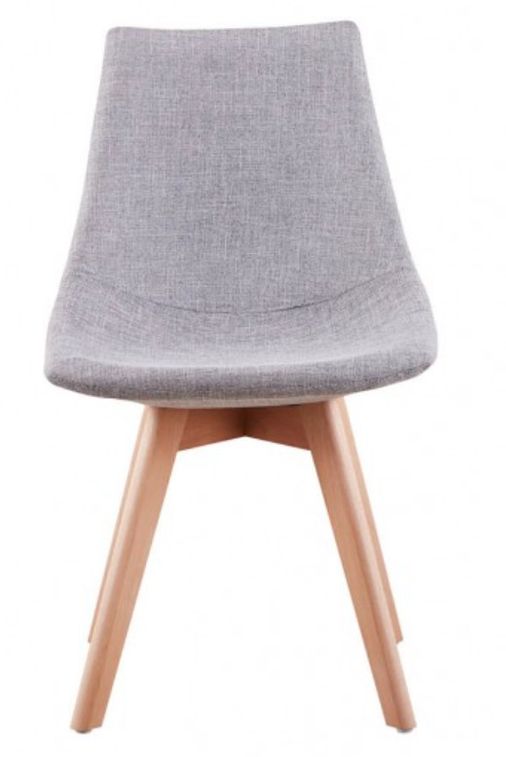 Chaise tissu gris clair et bois naturel Mostol - Lot de 2 - Photo n°4