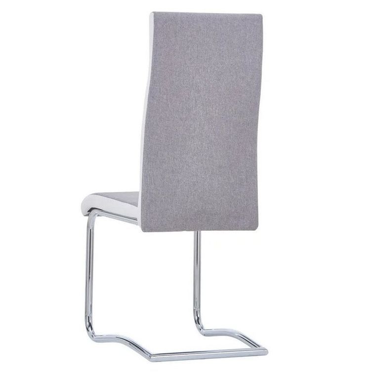 Chaise tissu gris clair et métal chromé Opera - Lot de 2 - Photo n°3