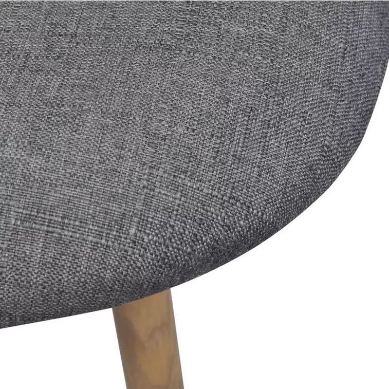 Chaise tissu gris clair et pieds bois clair Dayn - Lot de 4 - Photo n°5