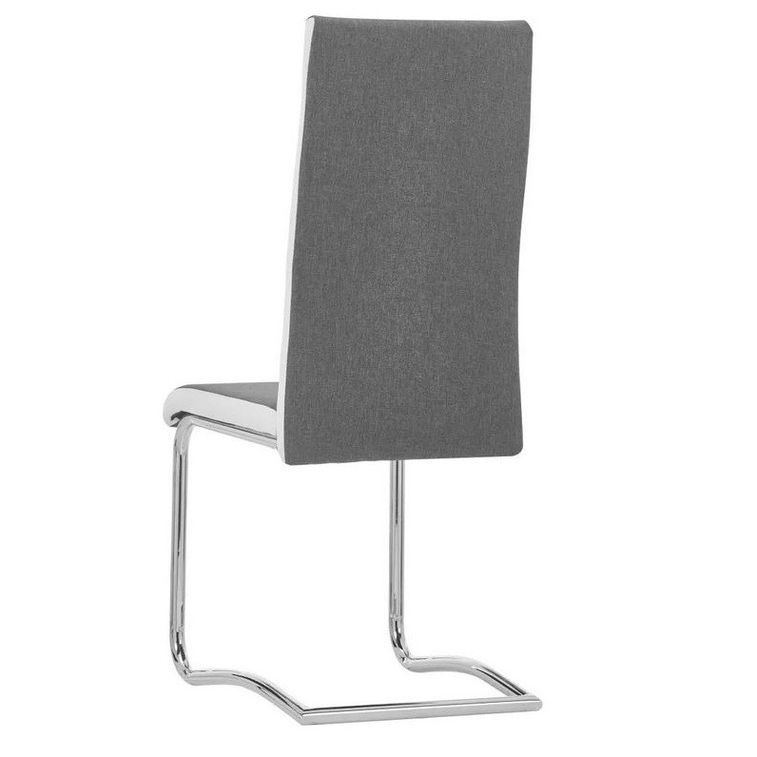 Chaise tissu gris foncé et métal chromé Opera - Lot de 2 - Photo n°4