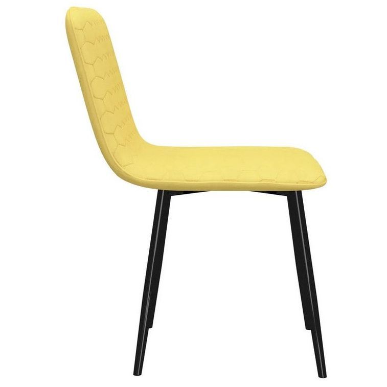 Chaise tissu jaune et pieds métal noir Osta - Lot de 2 - Photo n°3