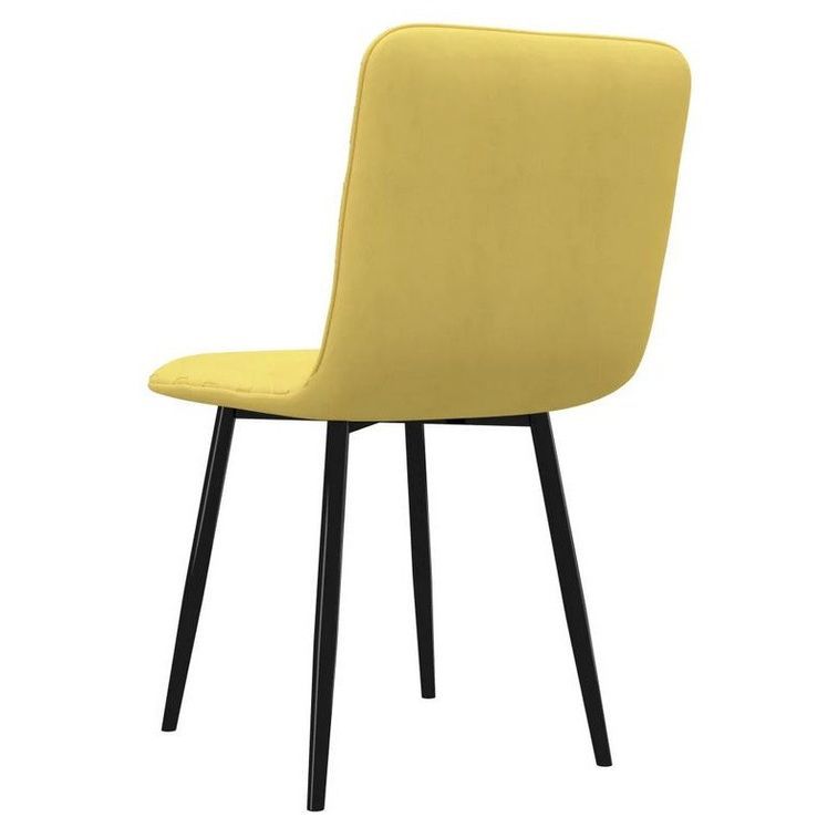 Chaise tissu jaune et pieds métal noir Osta - Lot de 2 - Photo n°4