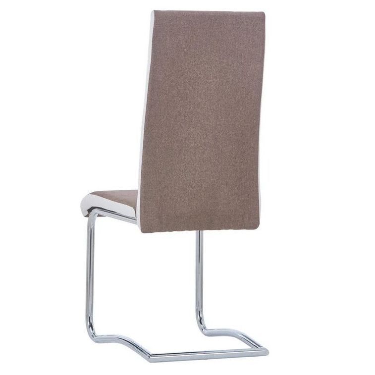 Chaise tissu marron et métal chromé Opera - Lot de 2 - Photo n°4