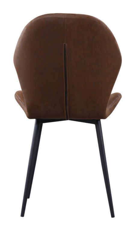 Chaise tissu marron et pieds métal noir Purane - Lot de 4 - Photo n°3