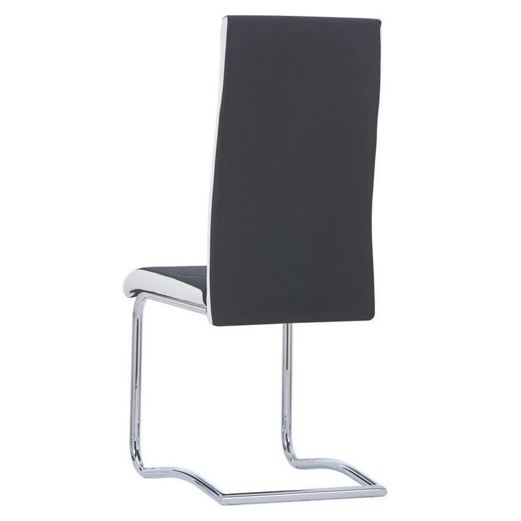 Chaise tissu noir et métal chromé Opera - Lot de 2 - Photo n°4