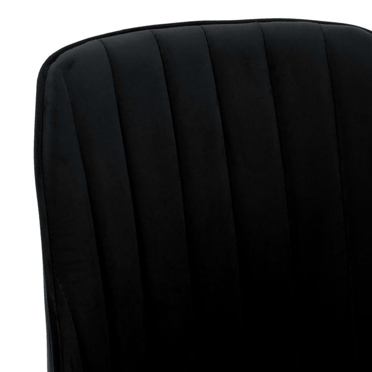 Chaise velours noir et pieds bois de hêtre massif naturel Humako - Lot de 2 - Photo n°6