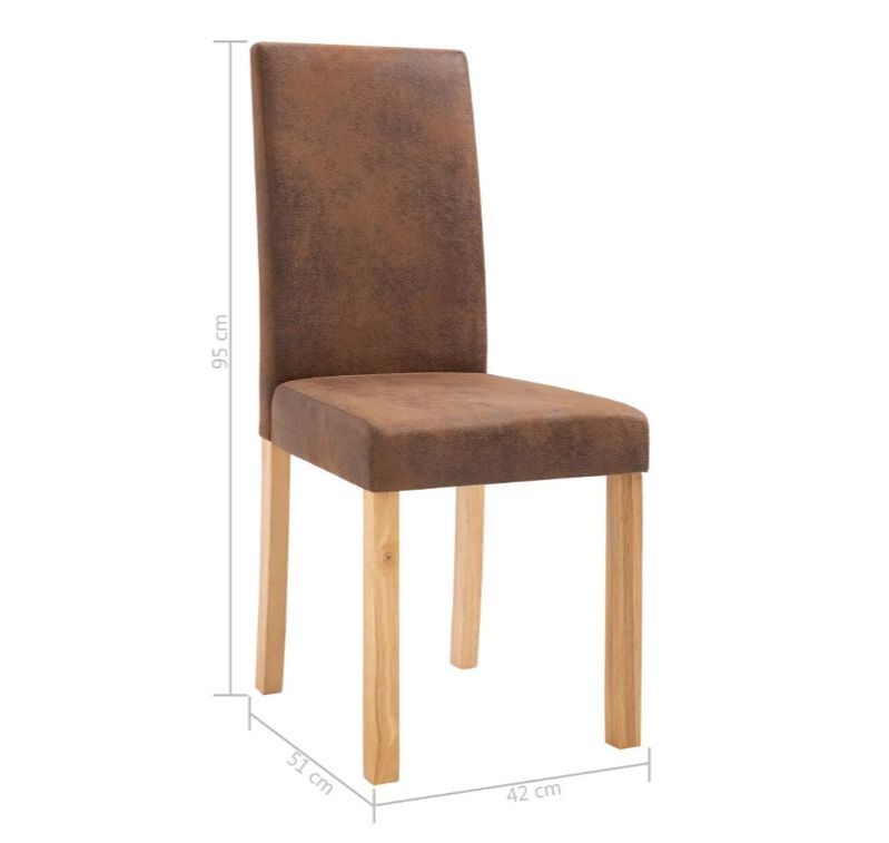 Chaise vintage simili cuir marron vieilli et pieds pin massif Barielle - Lot de 2 2 - Photo n°6
