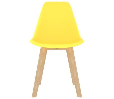 Chaises scandinave bois clair et assise jaune Norva - Lot de 2 - Photo n°2