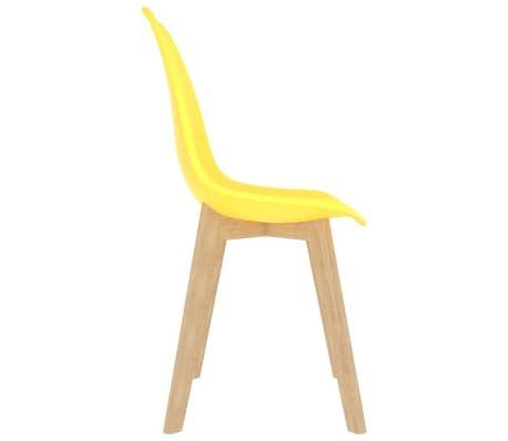 Chaises scandinave bois clair et assise jaune Norva - Lot de 2 - Photo n°3