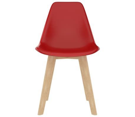 Chaises scandinave bois clair et assise rouge Norva - Lot de 2 - Photo n°2