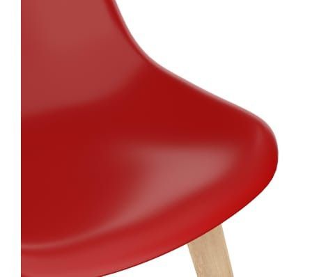 Chaises scandinave bois clair et assise rouge Norva - Lot de 2 - Photo n°5