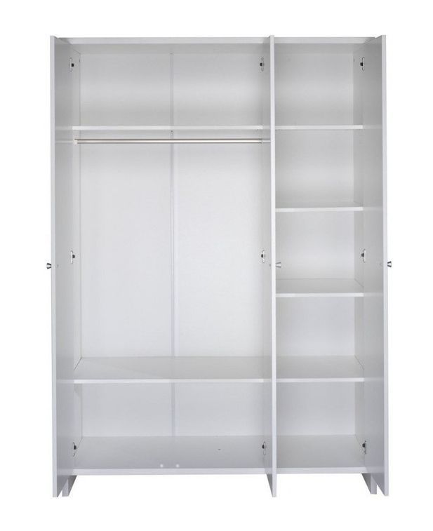 Chambre bébé Eco Stripe lit 70x140 cm commode à langer et armoire 3 portes bois laqué blanc - Photo n°5