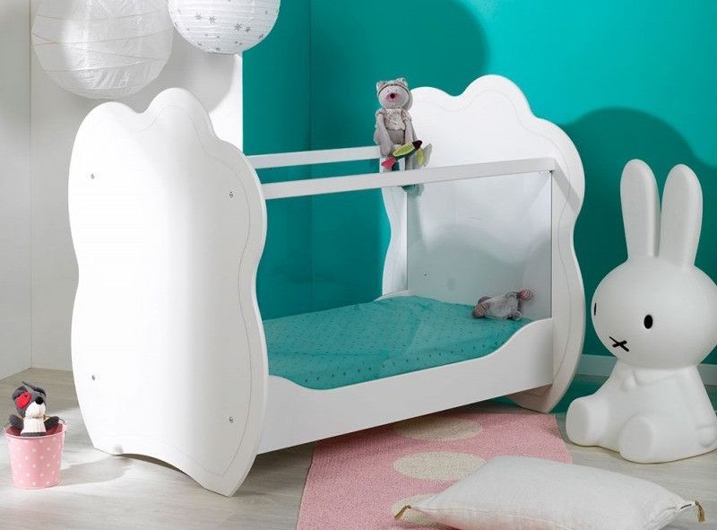 Chambre bébé lit Altéa 60x120 cm et commode à langer bois blanc - Photo n°2