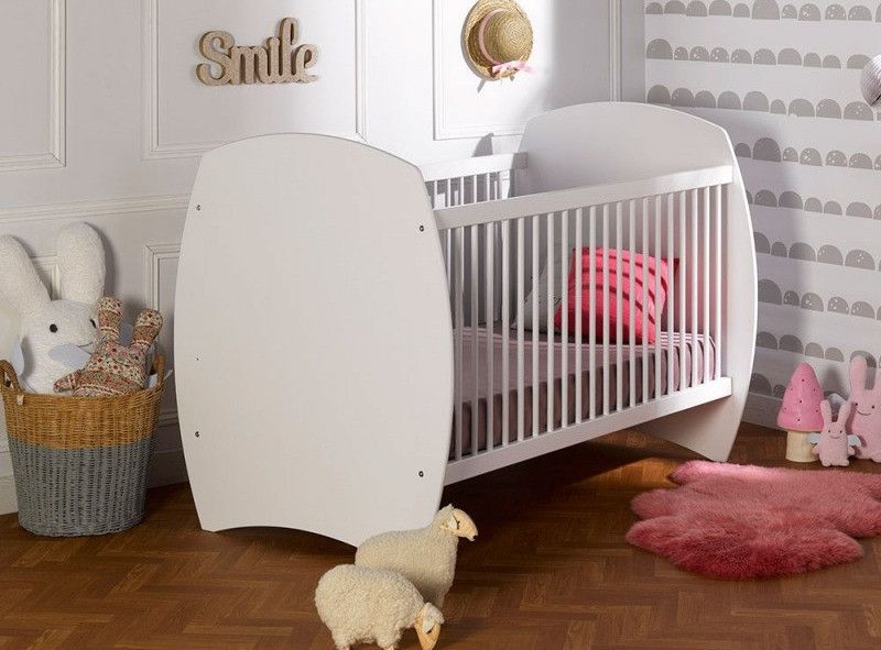 Chambre bébé Medea lit évolutif 70x140 cm commode et armoire bois blanc - Photo n°2
