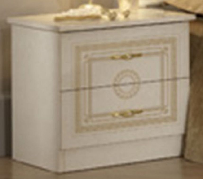 Chambre complète 6 pièces avec lit capitonné bois brillant beige Soraya 180 - Photo n°4