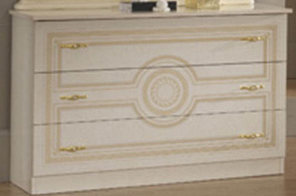 Chambre complète 6 pièces avec lit capitonné bois brillant beige Soraya 180 - Photo n°5