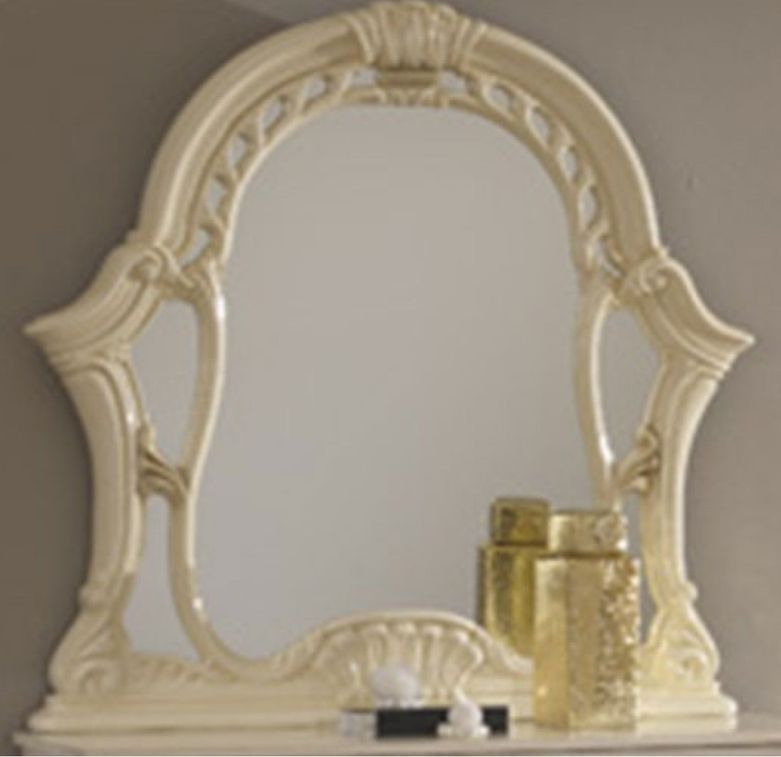 Chambre complète 6 pièces avec lit capitonné bois brillant beige Soraya 180 - Photo n°6