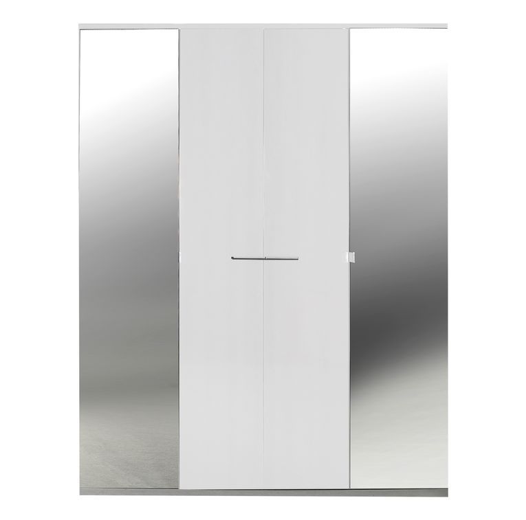 Chambre complète laqué blanc armoire 3 portes Italya 160 - Photo n°6
